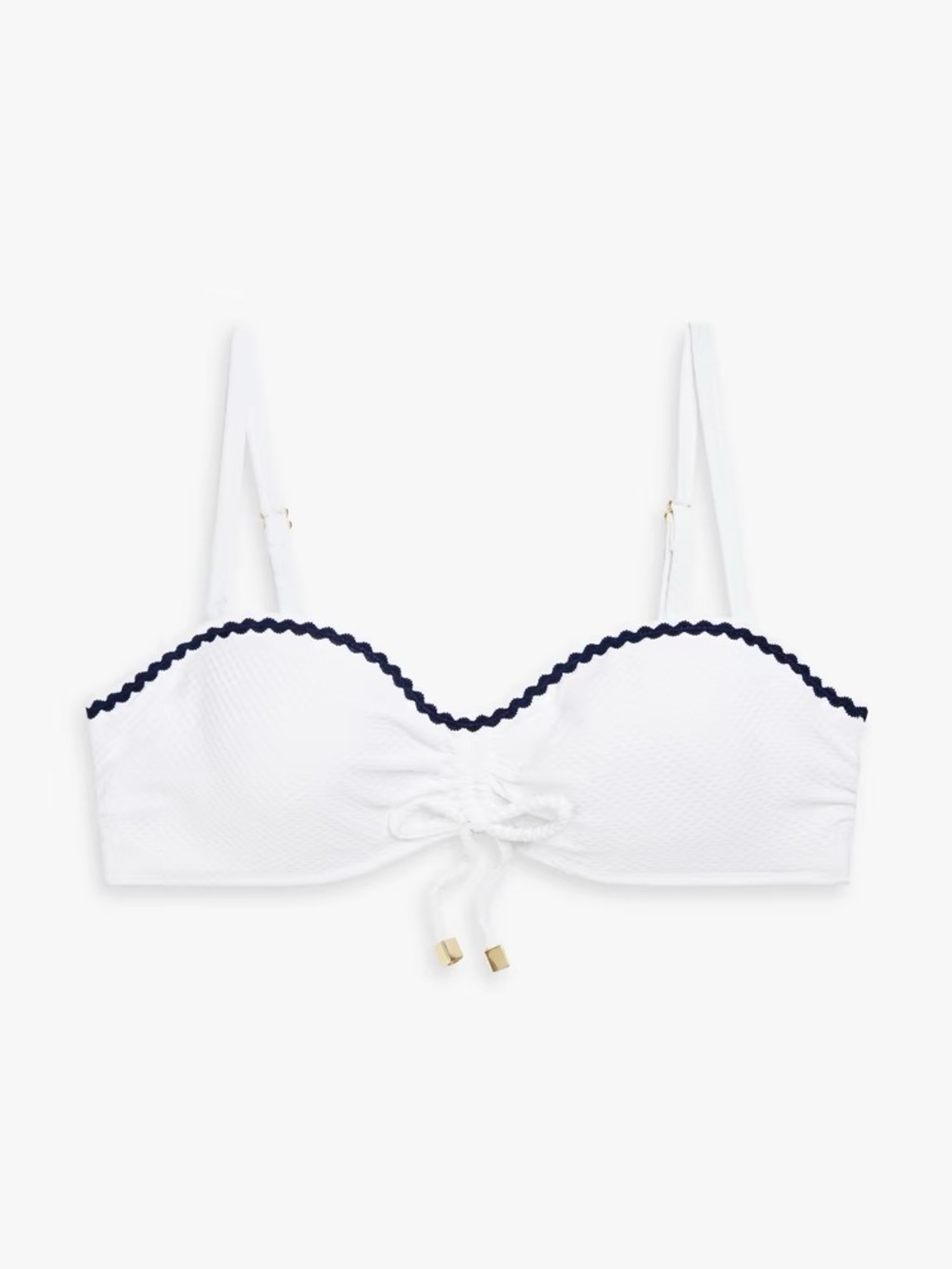 NWT Heidi Klein ‘Stretch-Pique Underwired Bikini Top’ in White Size XL = Size 10